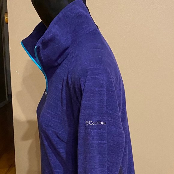 Columbia Purple/Teal Pullover W/Zip Size M - Picture 2 of 5